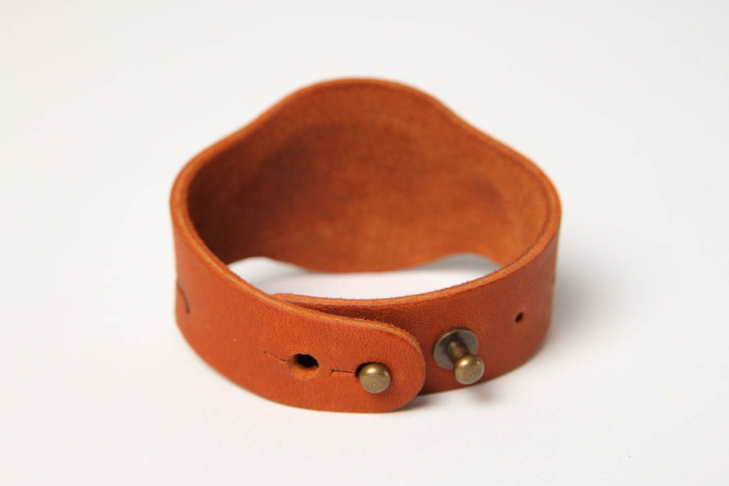 Unusual handmade wrist bracelet embossed leather bracelet handmade gifts photo 3