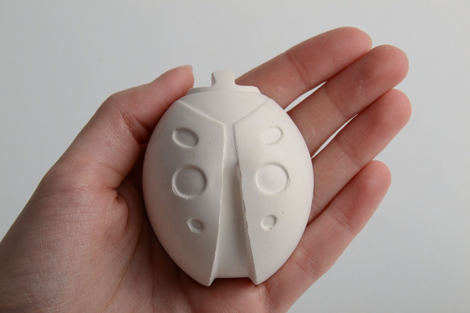 Handmade small 3D plaster figurine for painting Ladybird arts and crafts supplies photo 5