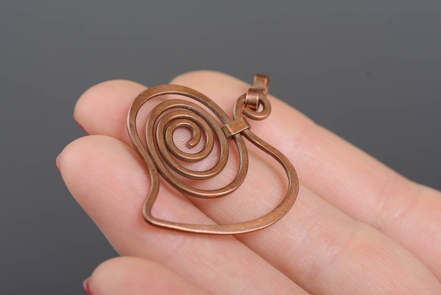 Handmade beautiful copper pendant unusual designer pendant metal accessory photo 4