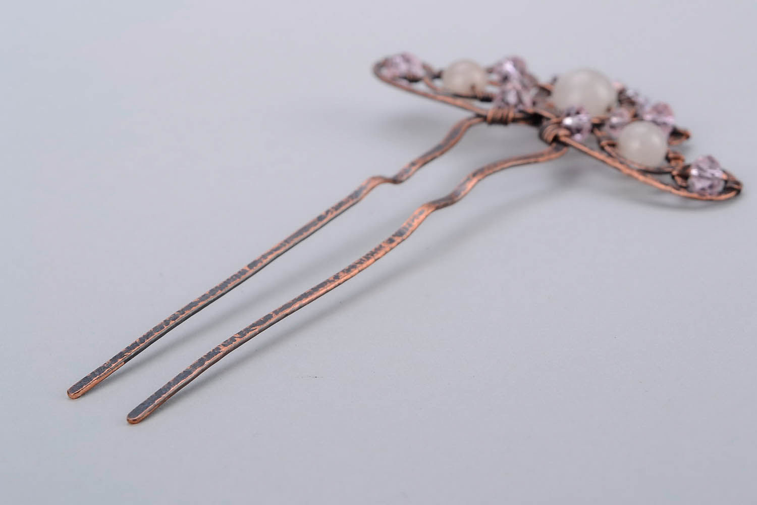 Hairpin with quartz and crystal photo 5