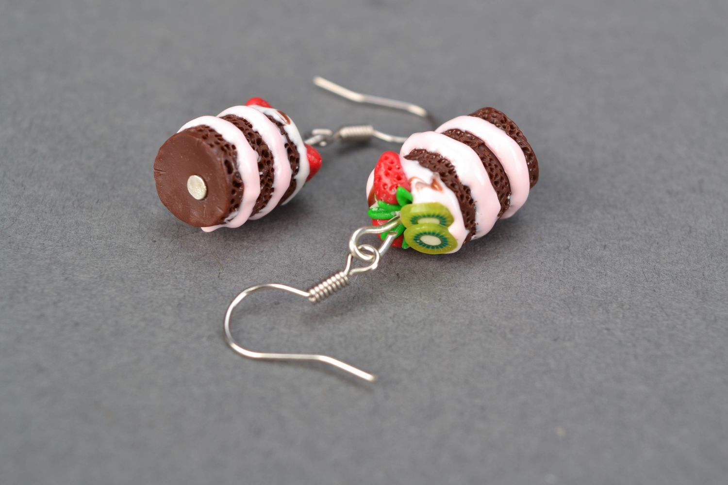 Polymer clay earrings Muffins photo 4