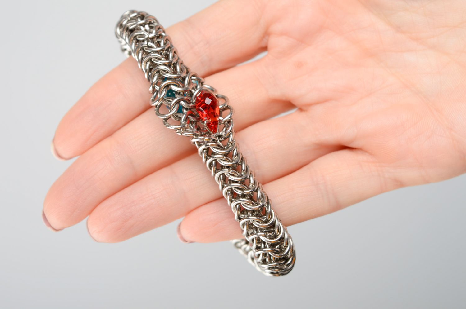 Chainmail metal bracelet photo 3