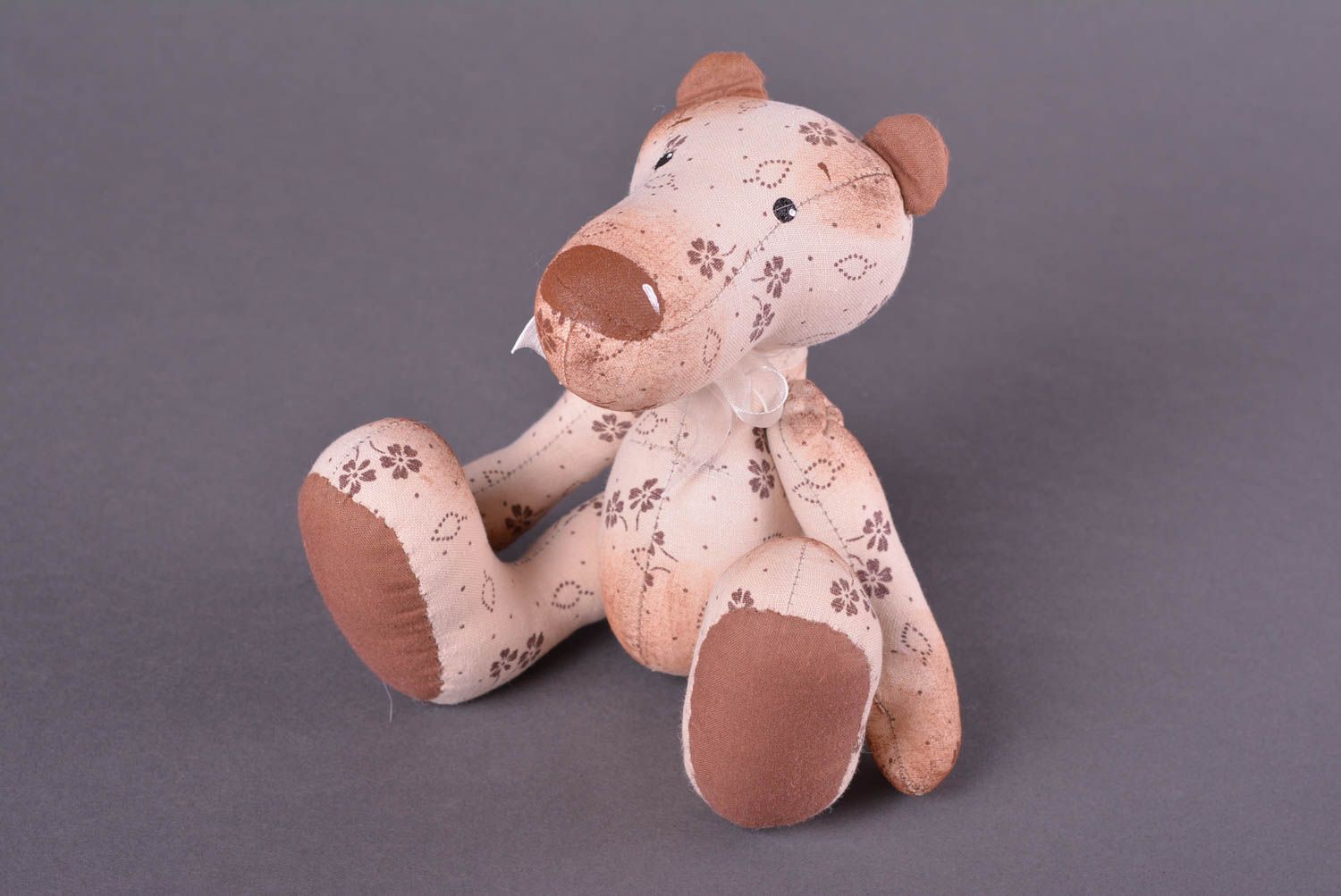 Игрушка животное ручной работы подарок ребенку мягкая игрушка в виде мишки фото 5