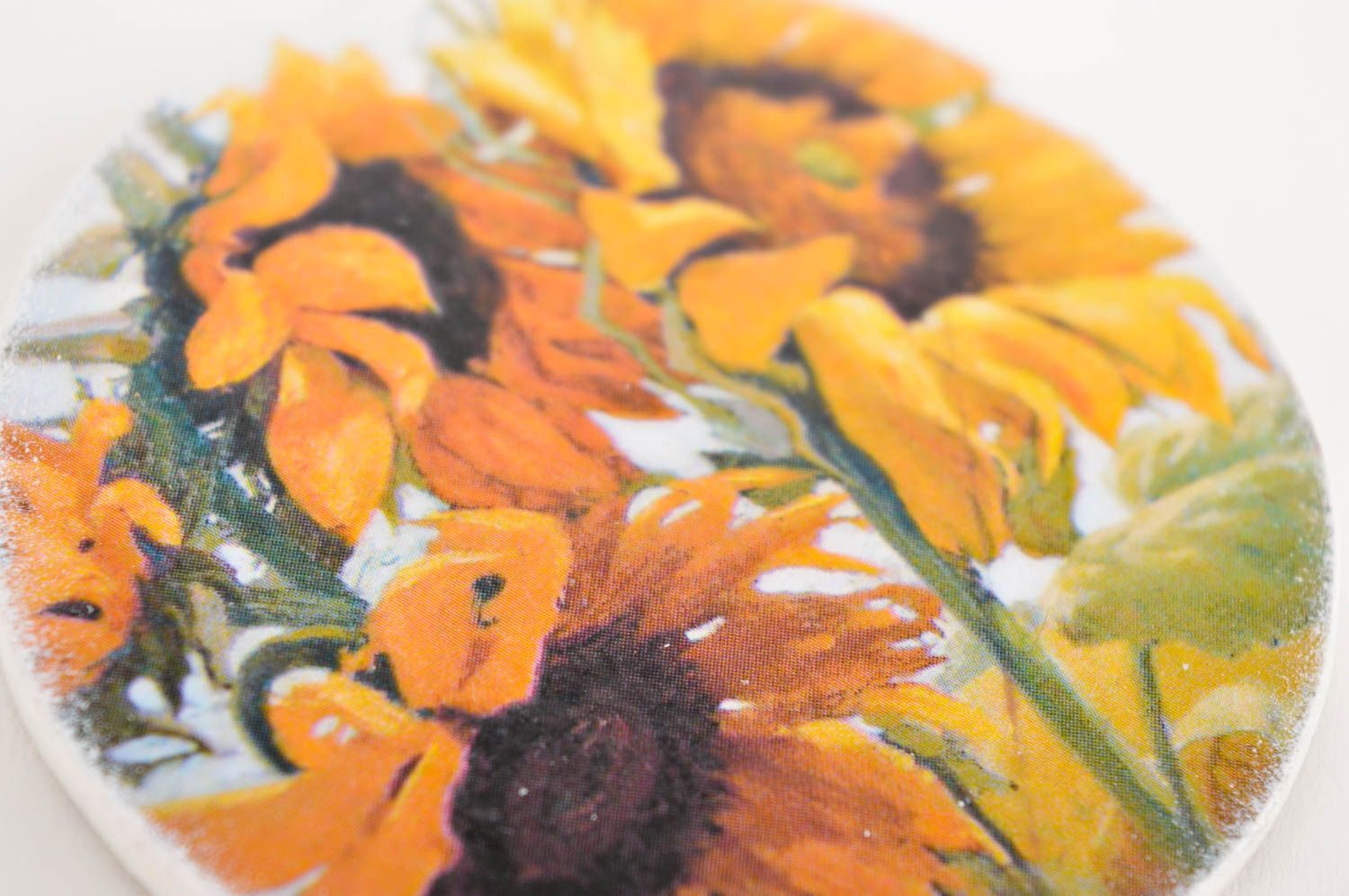 Handmade Kühlschrank Magnet ausgefallenes Geschenk Deko Idee Haus Sonnenblumen foto 3