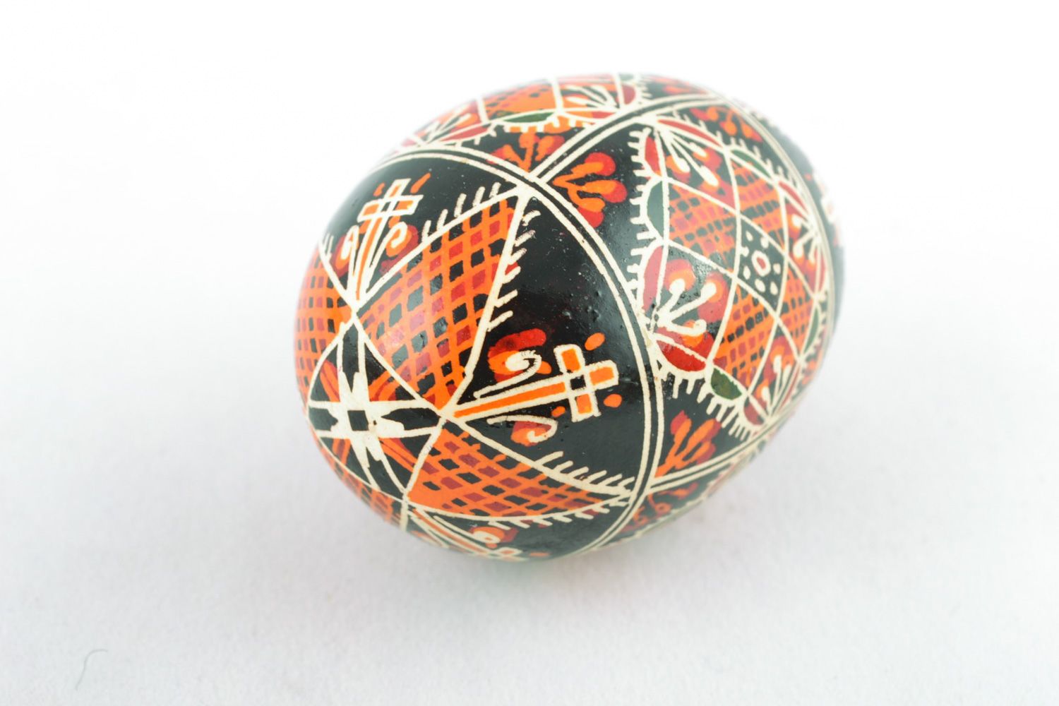 Handmade Easter egg painted with aniline dyes and hot wax for interior decoration photo 4