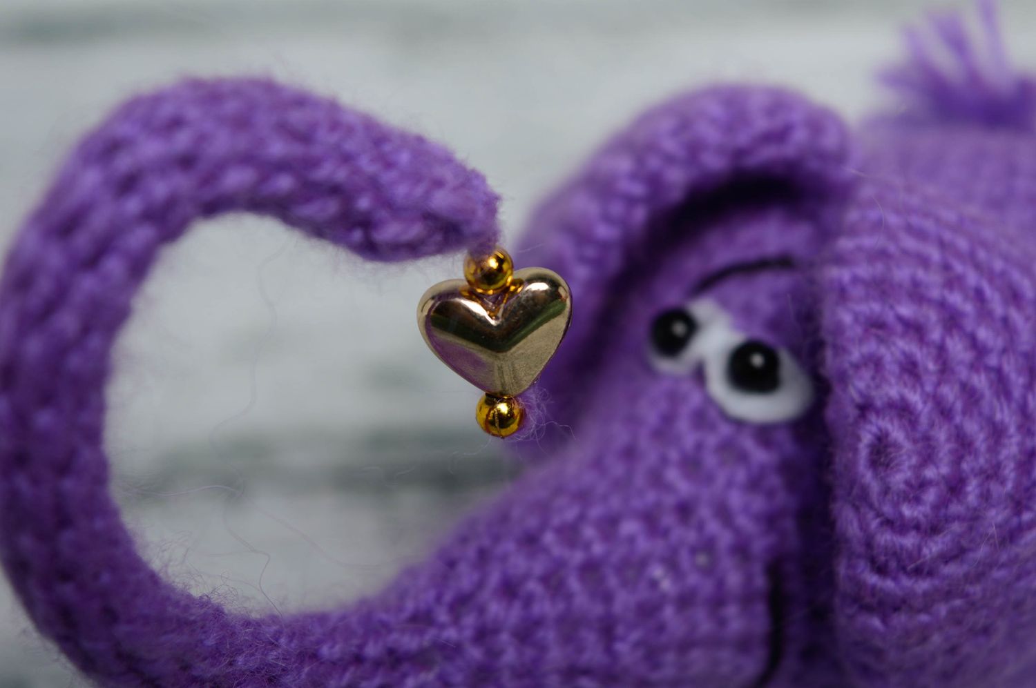 Peluche tricotée au crochet faite main Éléphant photo 3