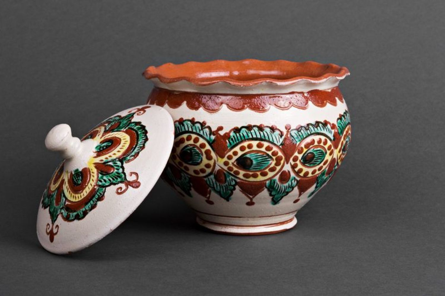 Azucarera cerámica en estilo étnico foto 2