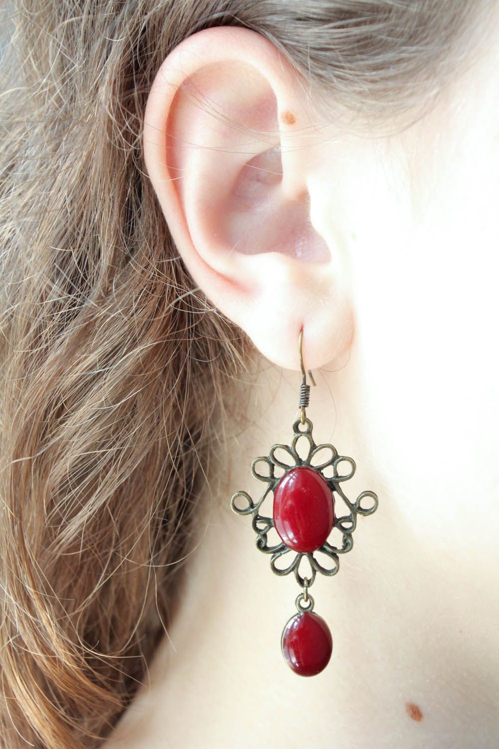 Earrings with jewelry glaze photo 1