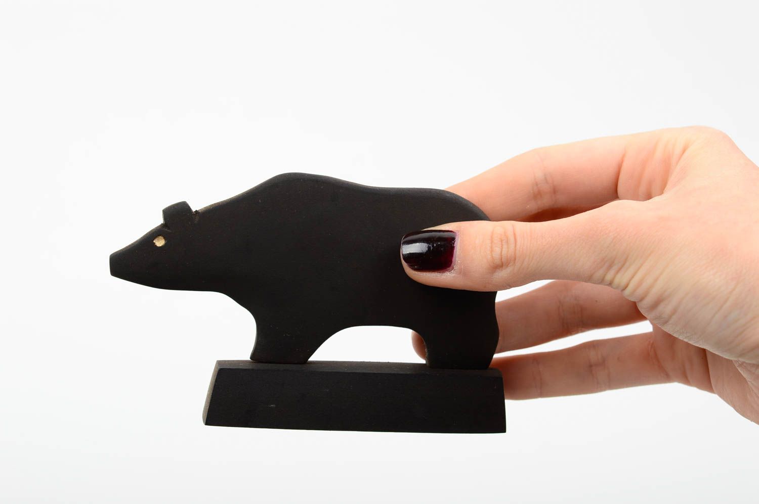 Figura de madera oso negro hecha a mano objeto de decoración souvenir original foto 5