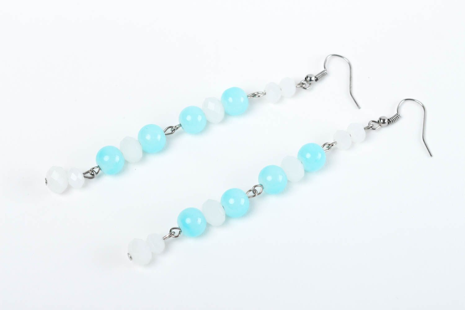 Handmade earrings designer earrings with stones unusual accessory beads jewelry photo 2