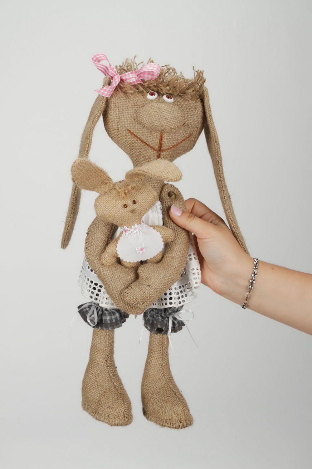 Soft toy with a stand bunny-girl photo 3
