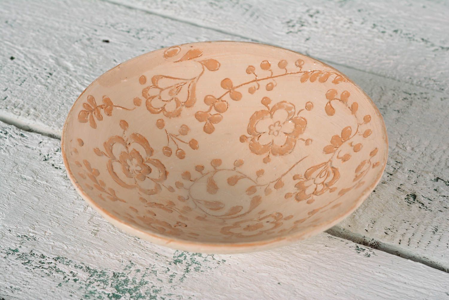 Керамическая тарелка ручной работы глубокая тарелка красивая посуда с рисунком фото 1