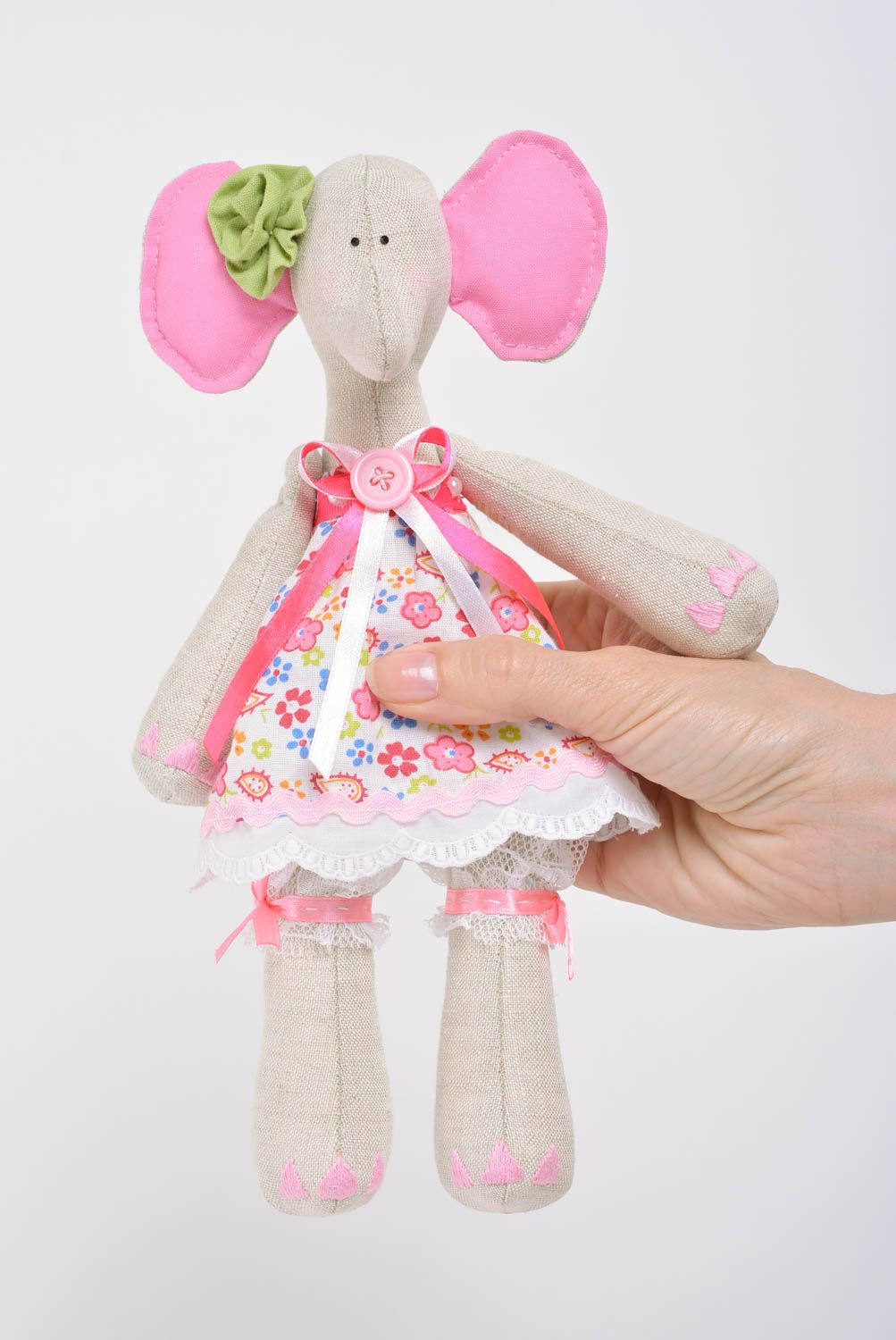 Muñeco de peluche original hecho a mano de tela estiloso bonito para niños foto 5