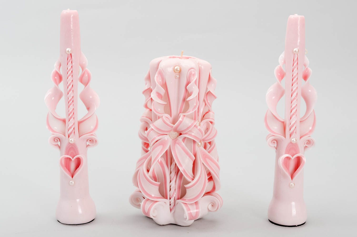 Velas de parafina rosadas hechas a mano elementos decorativos regalo original foto 3
