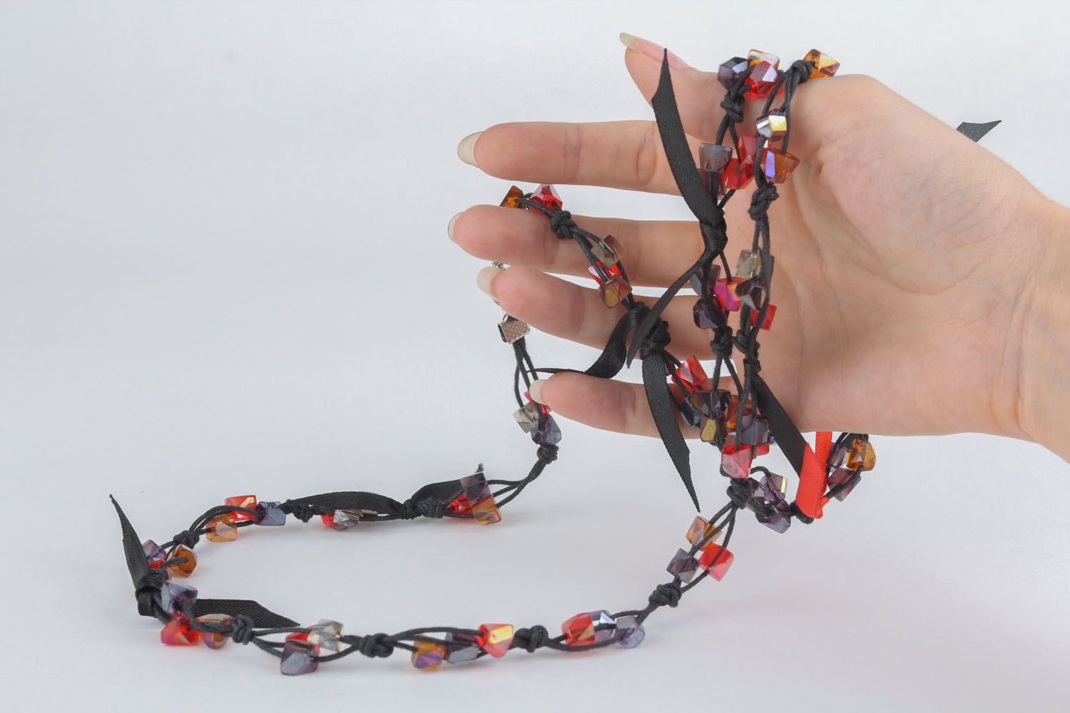 Necklace made of beads and cord photo 5