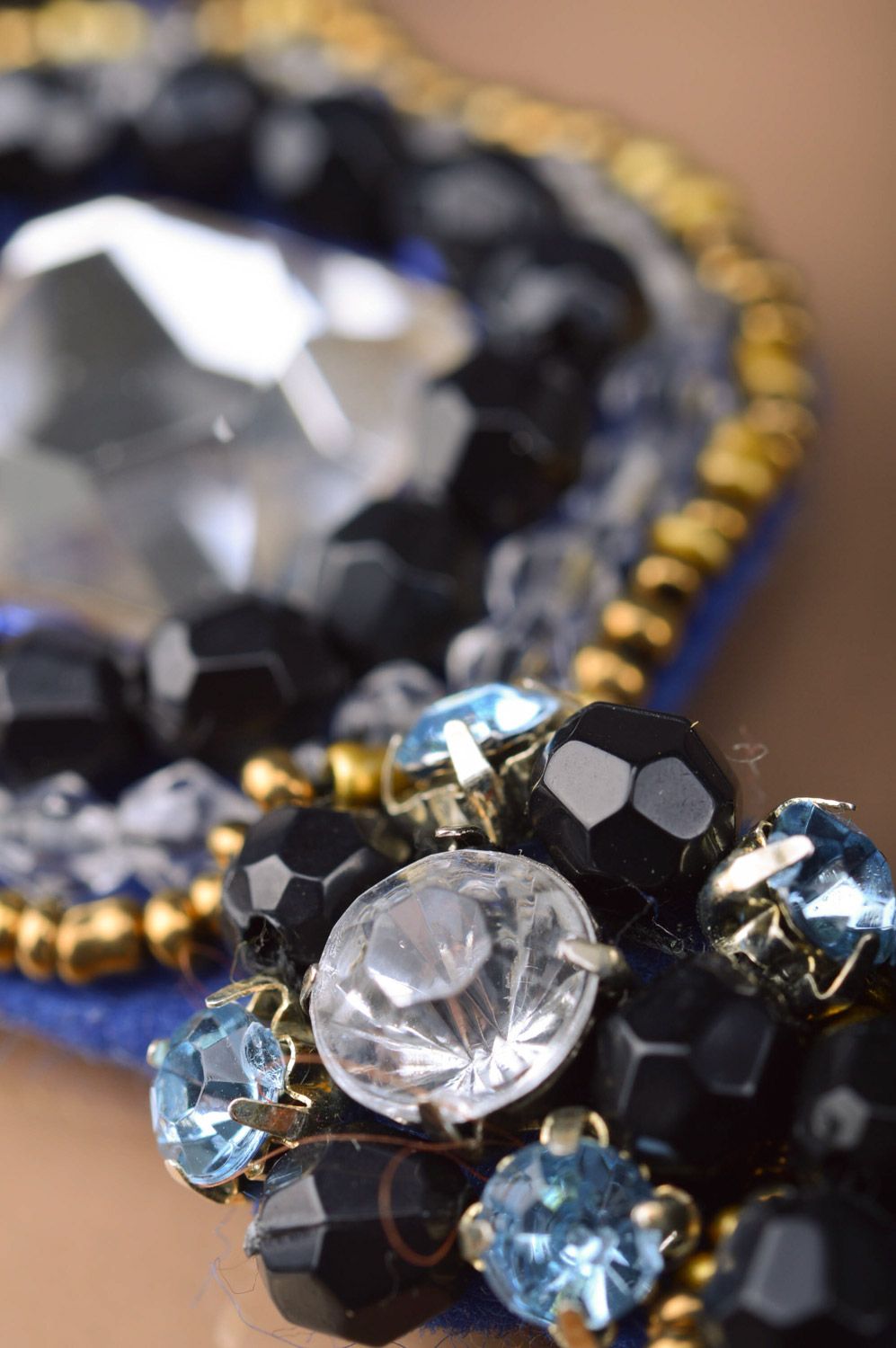 Parure de bijoux bleus faite main collier et bracelet en perles fantaisie photo 4
