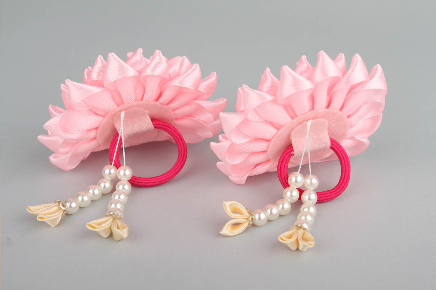Handmade hair accessories for girls hair ties kanzashi flowers for hair photo 5