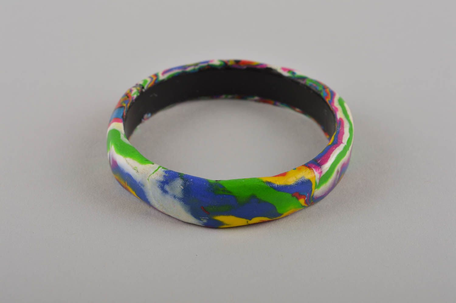 Handmade stylish bracelet designer wrist bracelet jewelry made of clay photo 2