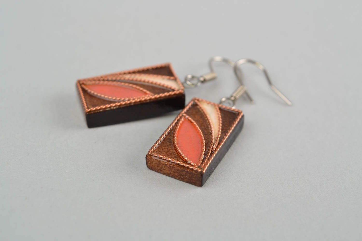 Handmade wooden earrings fashion accessories beautiful jewellery gifts for her photo 3