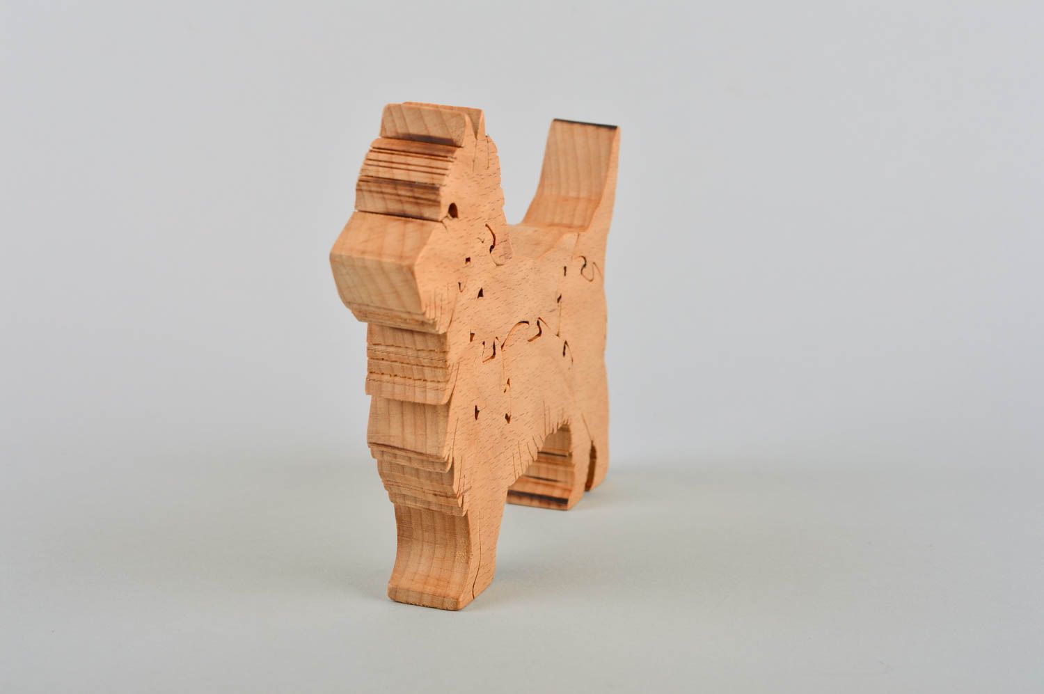 Puzzle 3D en bois fait main Jouet d'éveil écologique chien Cadeau bébé photo 3