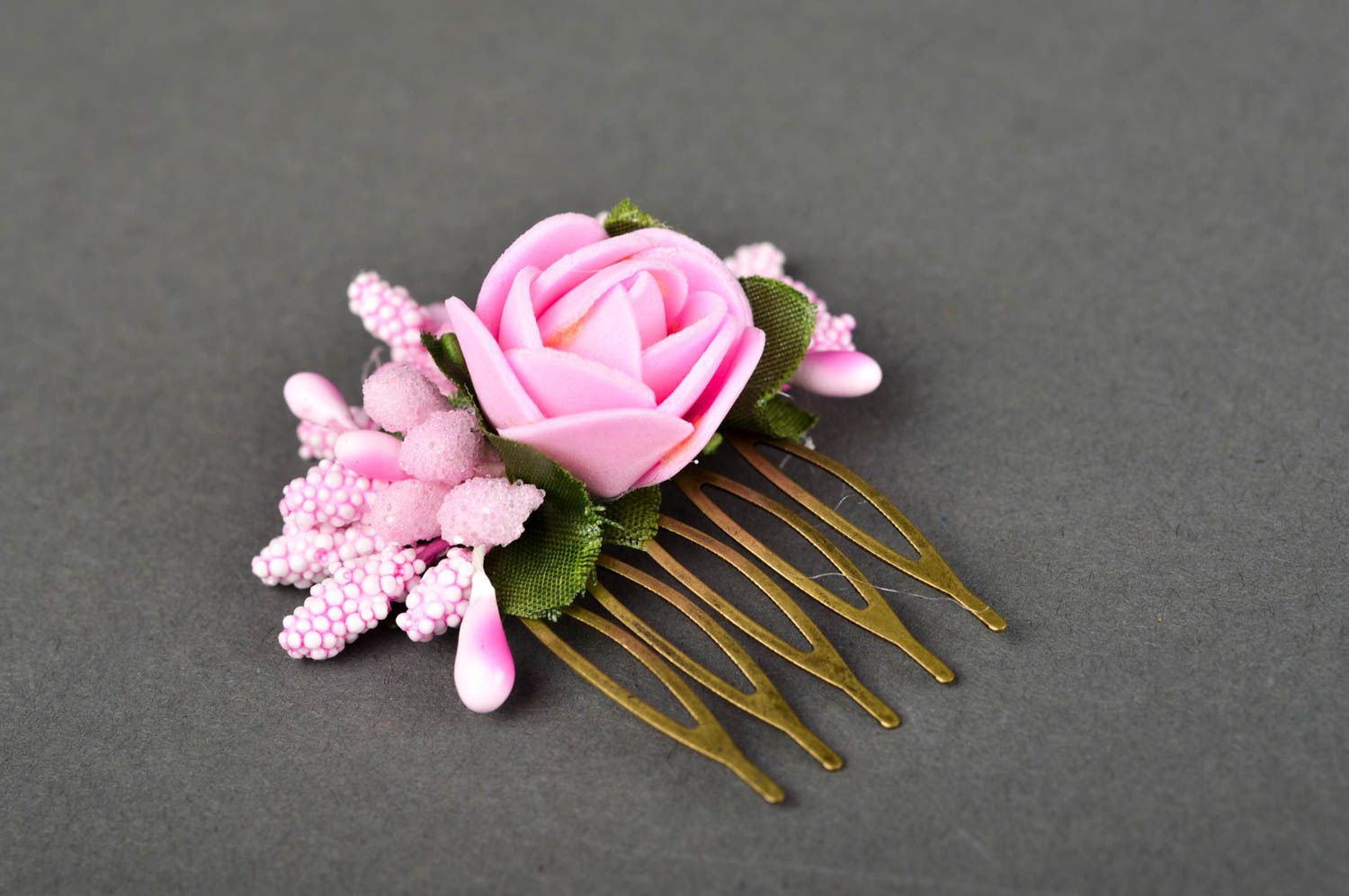 Handmade designer tender accessory beautiful cute hair comb flower hair comb photo 2