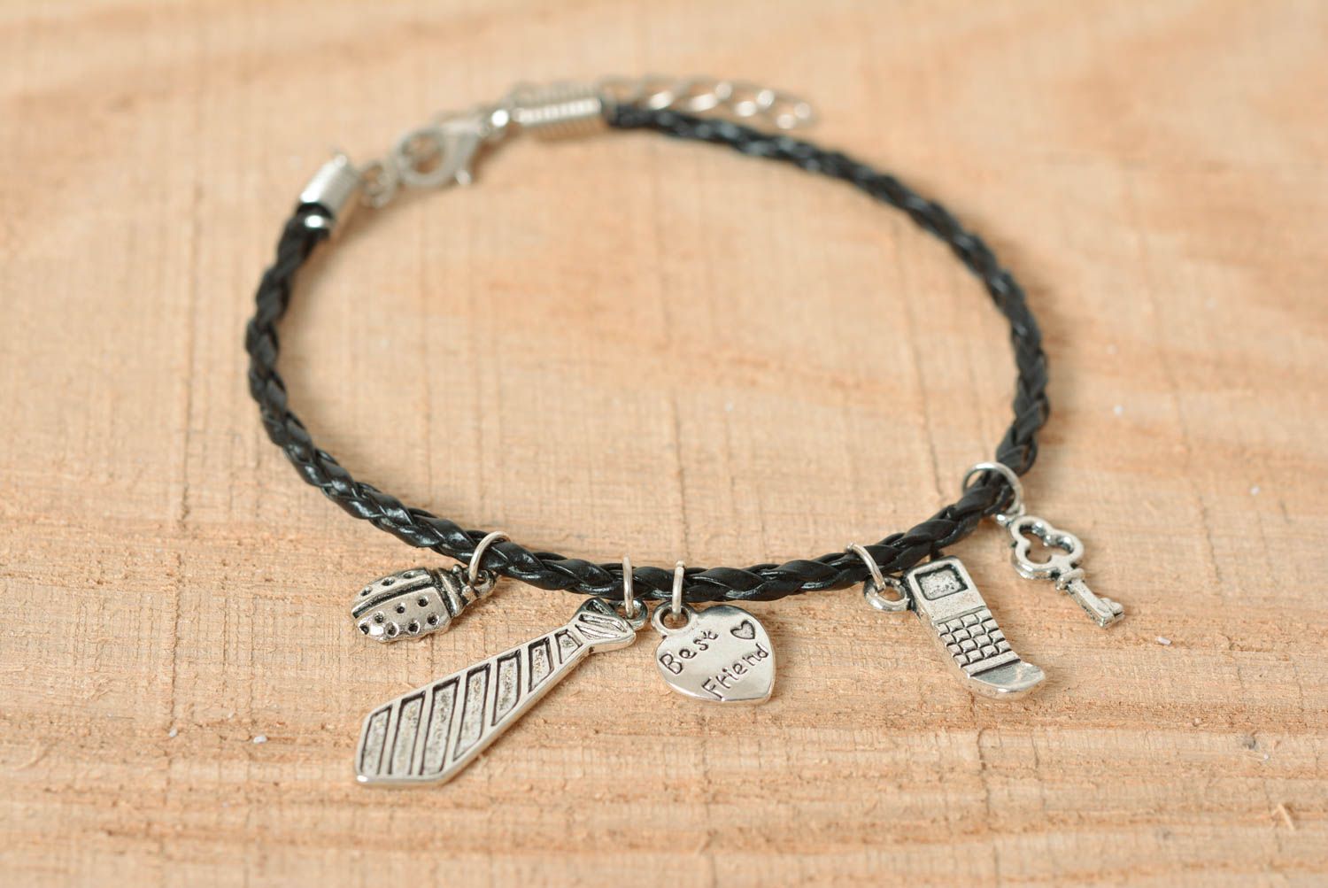 Cord bracelet handmade bracelet leather jewelry charm bracelet gifts for girl photo 1