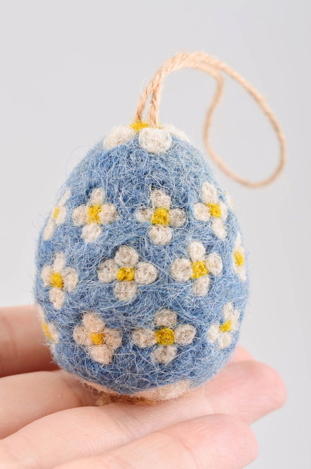 Peluche de fieltro artesanal colgante decorativo huevo de Pascua regalo original foto 4