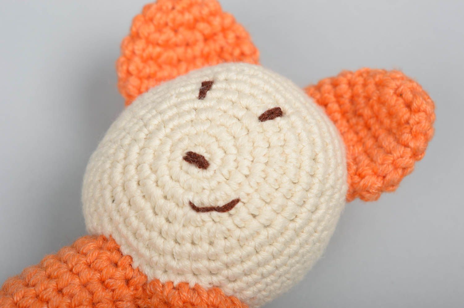 Doudou ours fait main Jouet pour bébé tricoté au crochet en coton Cadeau enfant photo 3