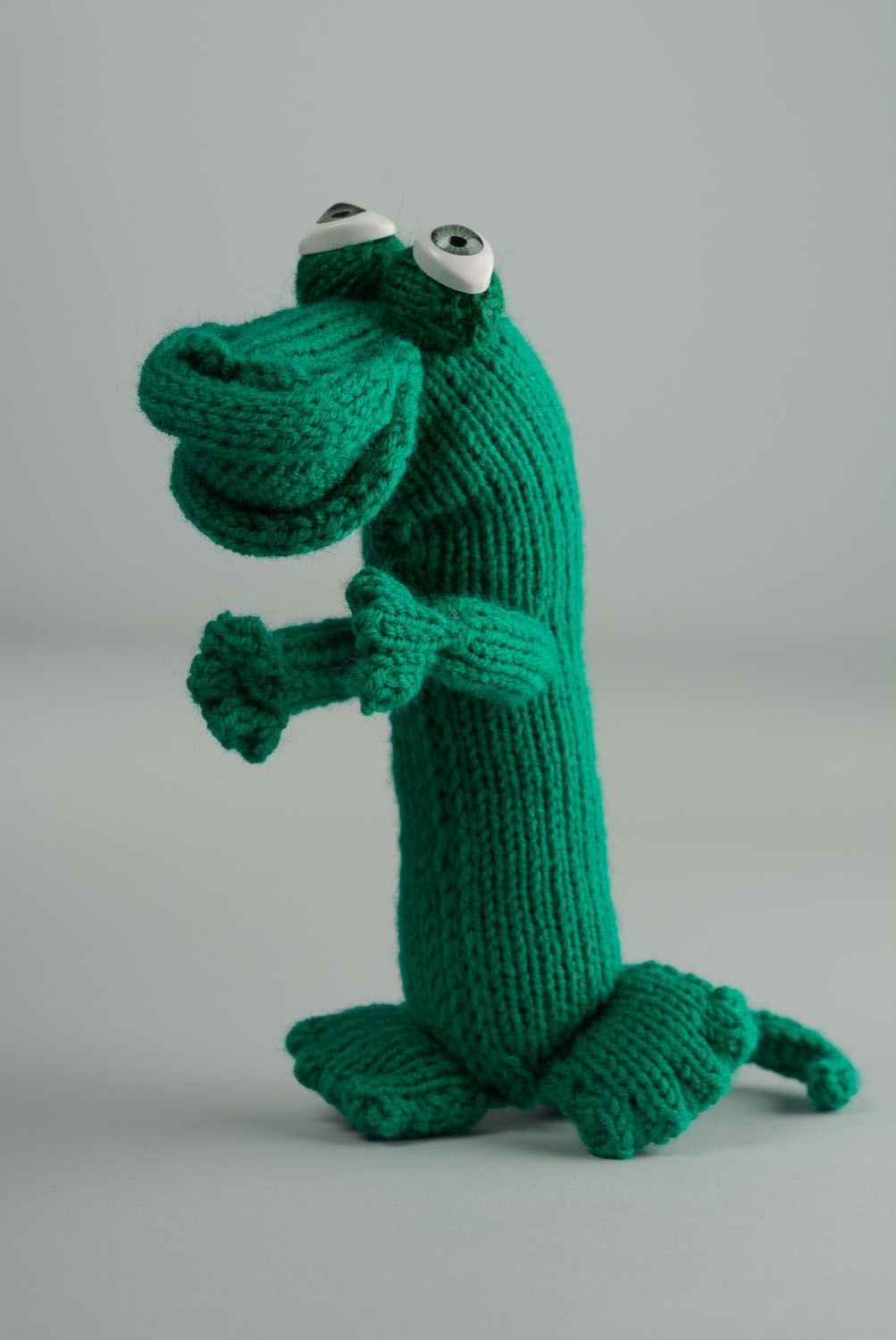Jouet tricoté Crocodile amusant fait main photo 1