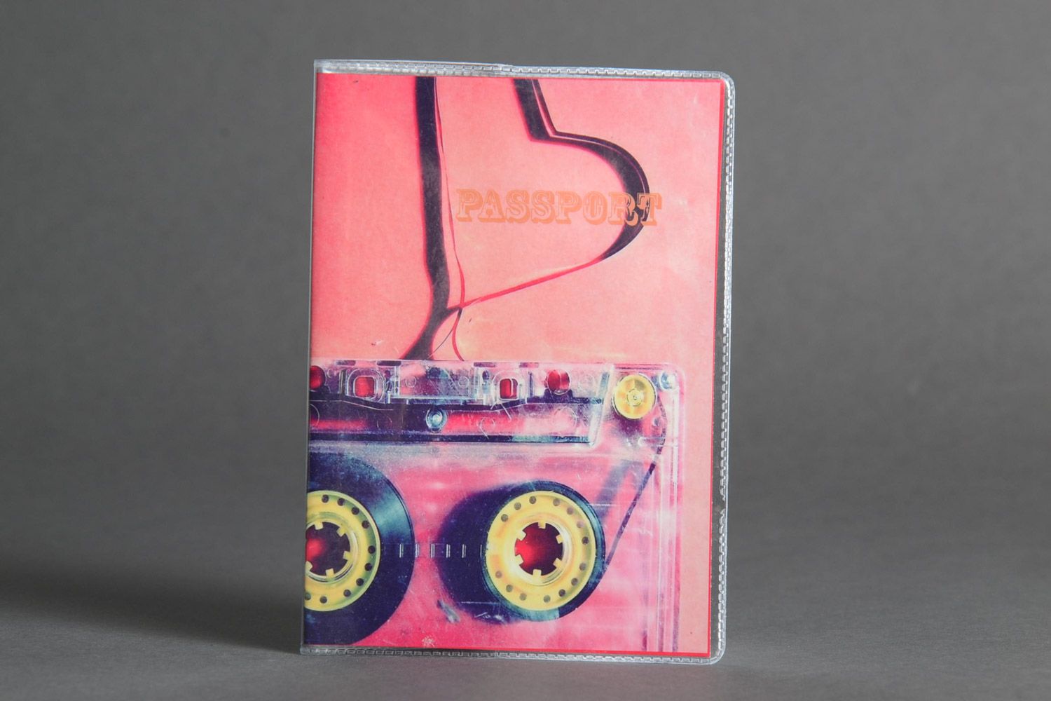 Autoren rosa originelle handgemachte Passhülle mit Bild aus Kunststoff für Damen foto 1