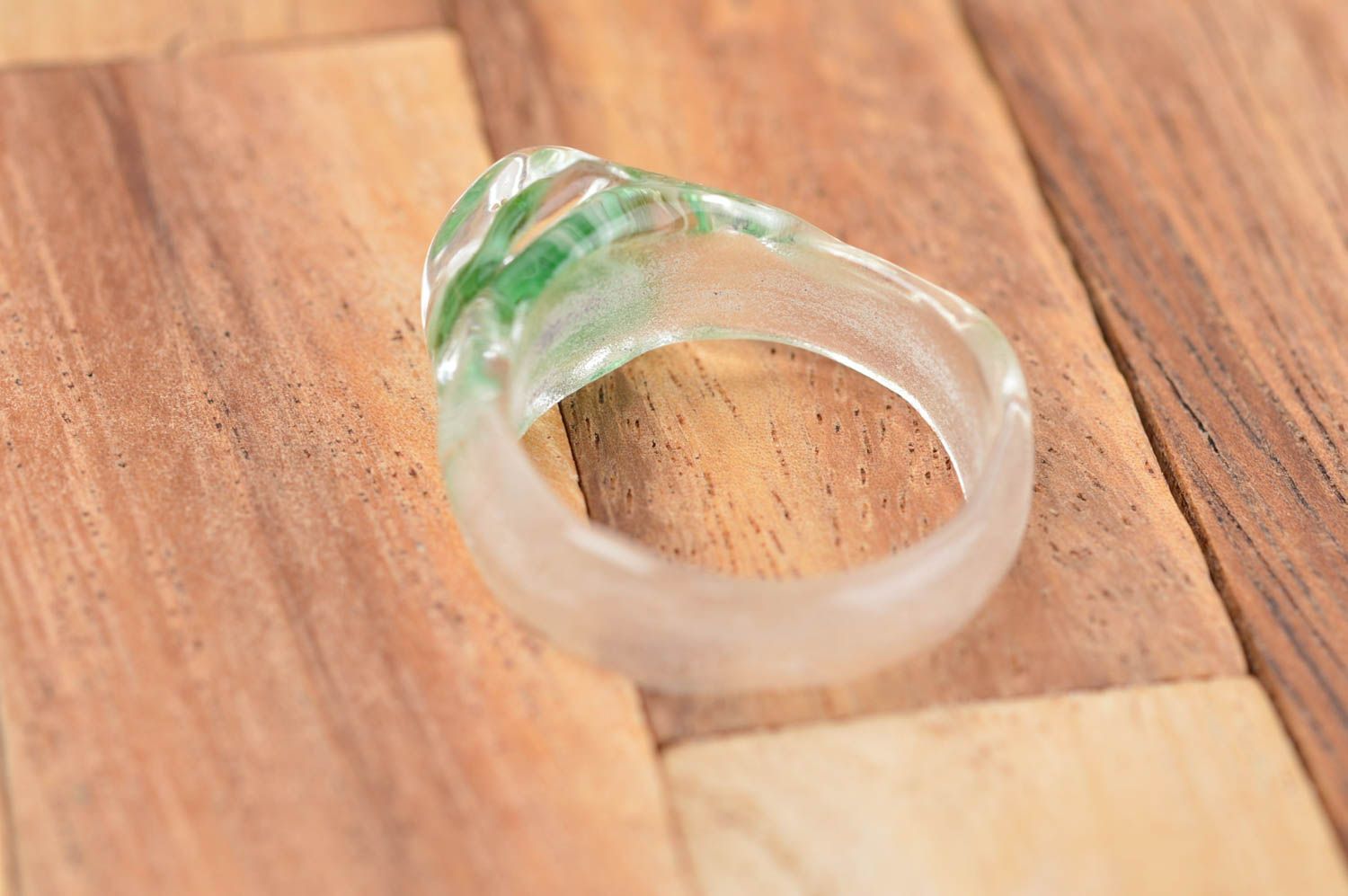 Кольцо из стекла кольцо ручной работы красивое кольцо бижутерия из стекла фото 4