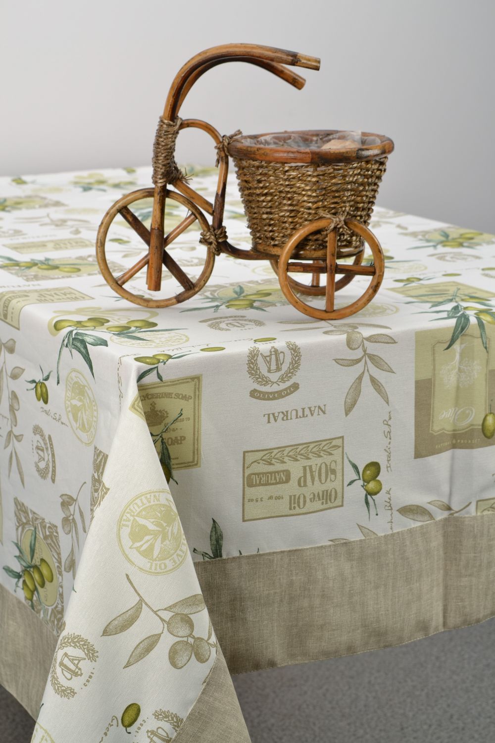 Rectangular fabric tablecloth Olive photo 1
