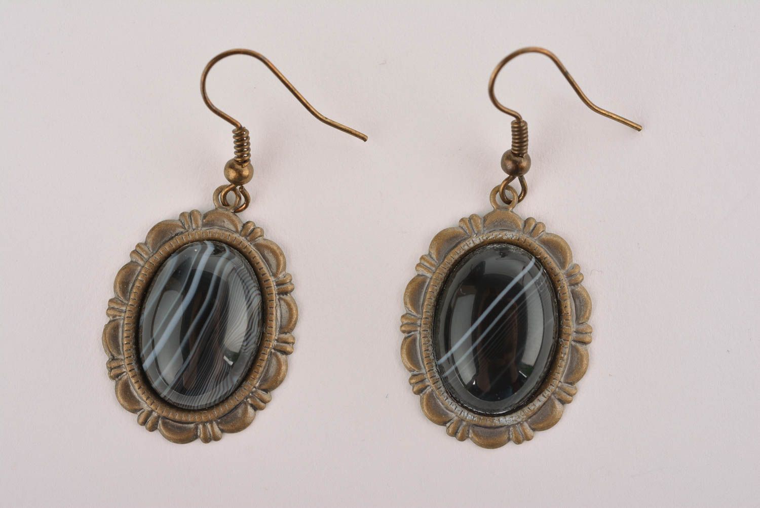 Beautiful handmade metal earrings designer glass earrings gifts for her photo 4