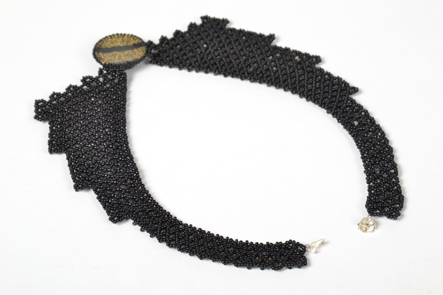 Collana con perline fatta a mano girocollo originale accessorio da donna foto 4