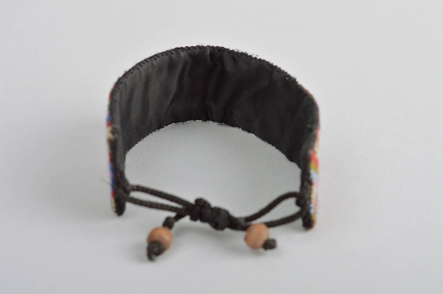 Bracelet multicolore Bijou fait main textile brodé design original Cadeau femme photo 3