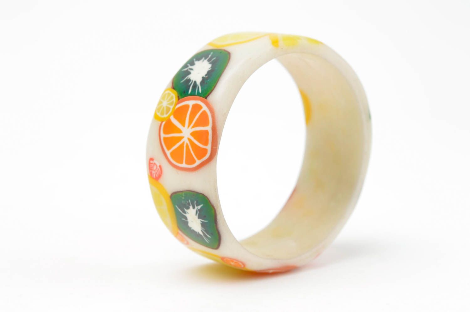 Stilvolles buntes Armband aus Polymer Ton handmade Schmuck für Frau Obst foto 2