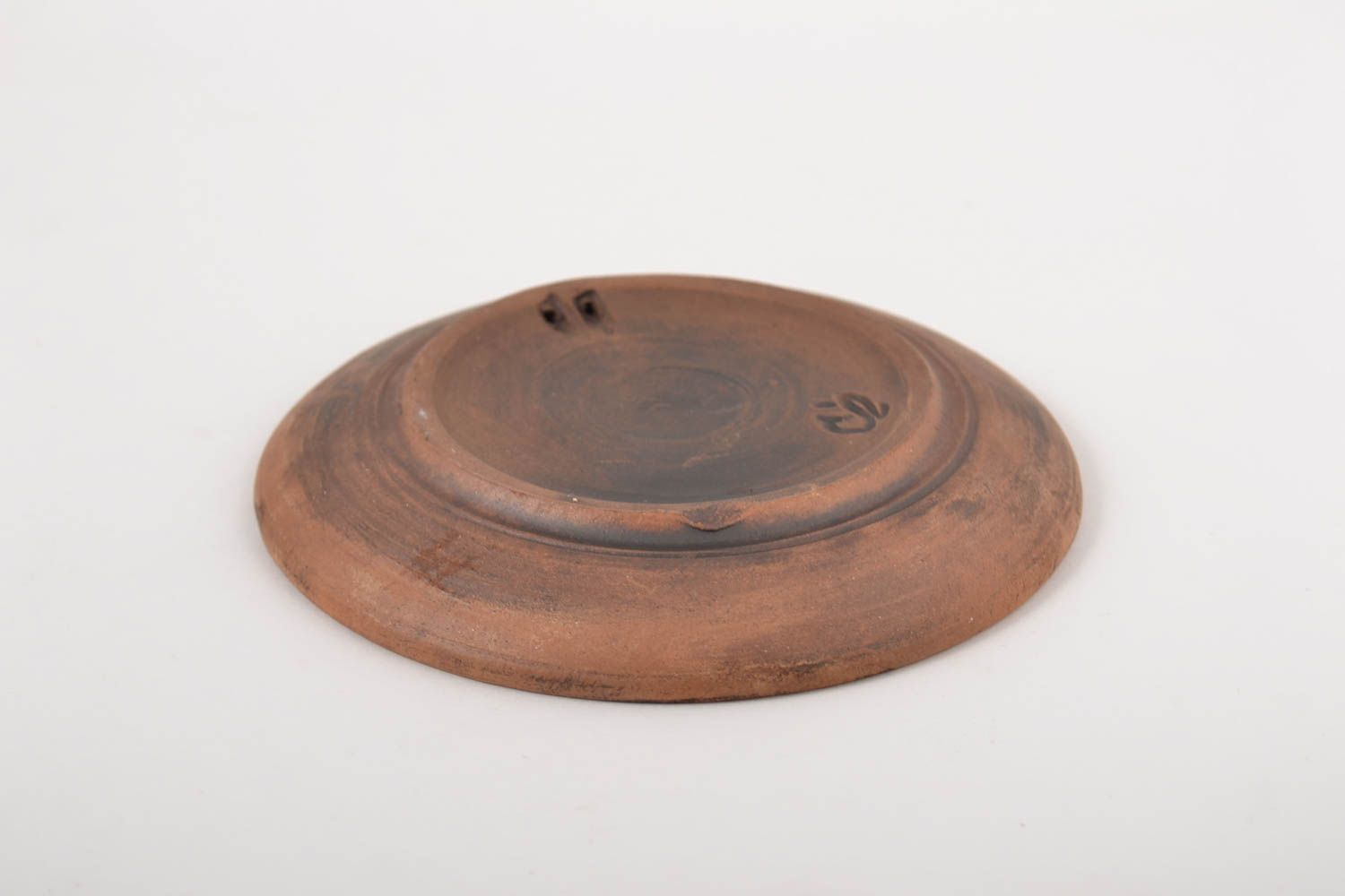 Handmade ceramic dish clay saucer handmade tableware accessory for home  photo 4