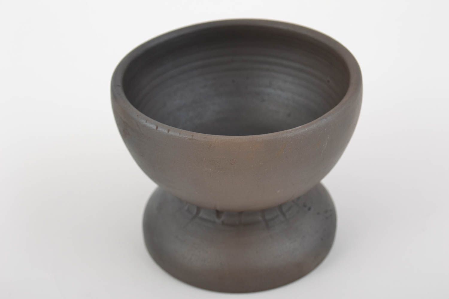 Black smoked handmade bowl kitchen pottery beautiful dish 300 ml home decor photo 5