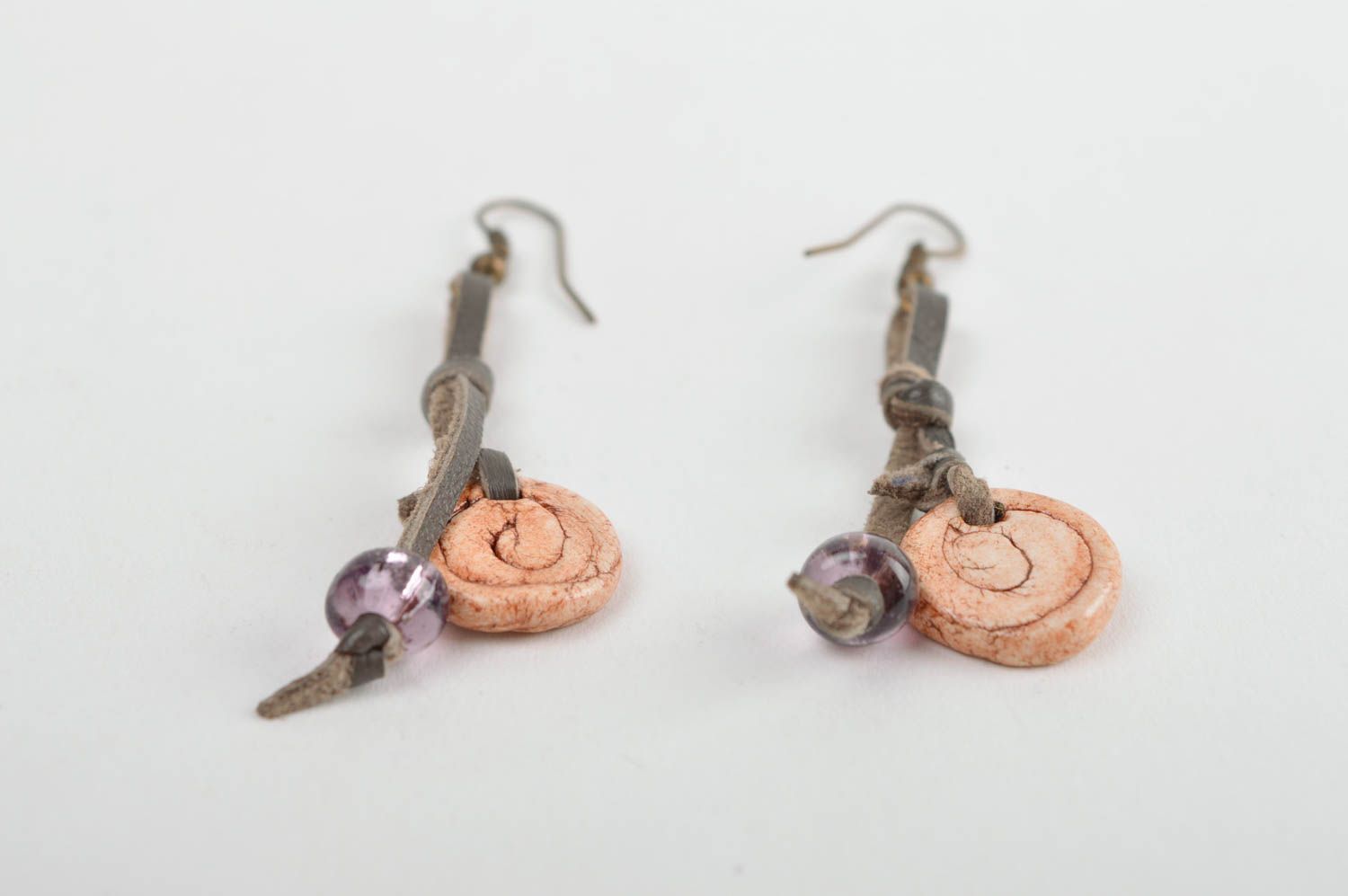 Beautiful handmade plastic earrings fashion accessories artisan jewelry  photo 4