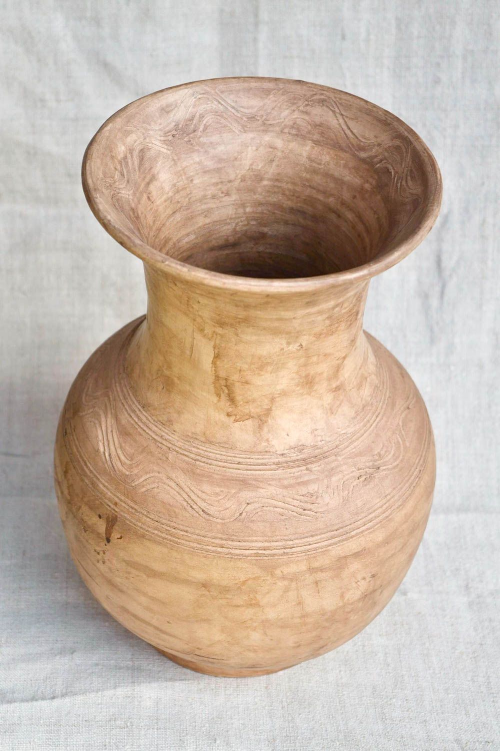 White clay large vase pitcher 150 oz for décor 4 lb photo 4