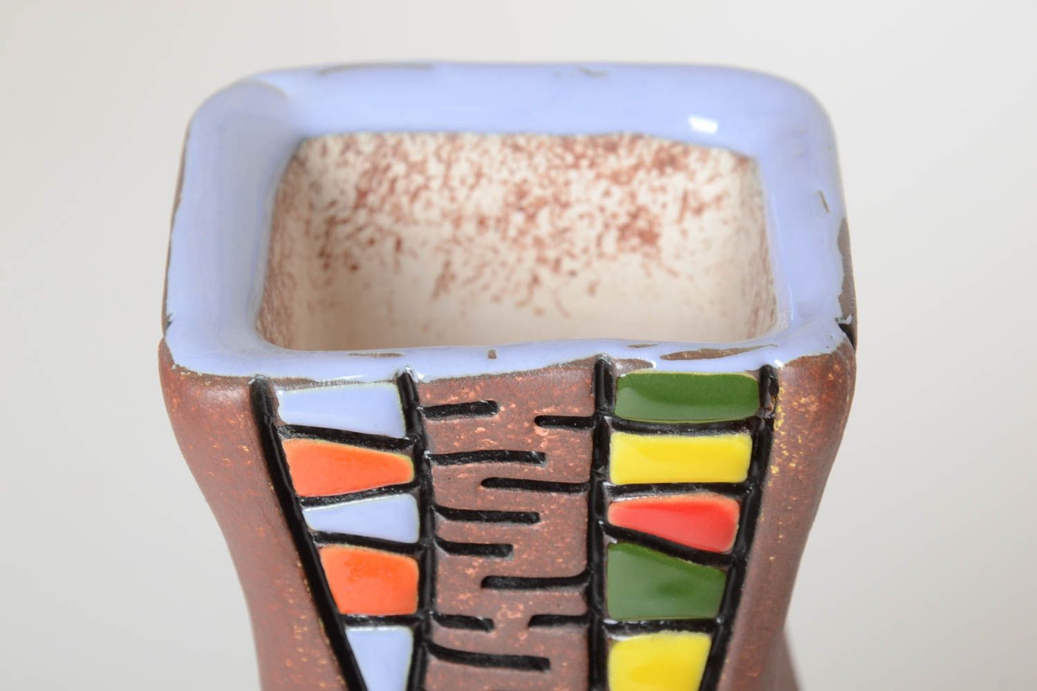 Керамическая ваза для цветов сувенир ручной работы декор для дома красивая ваза фото 3