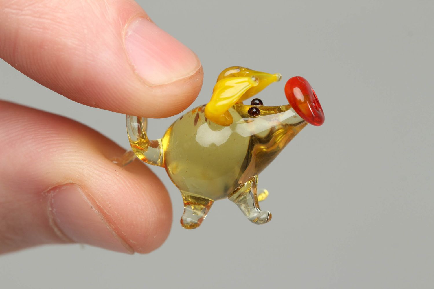 Figurine miniature en verre faite main Cochon photo 4
