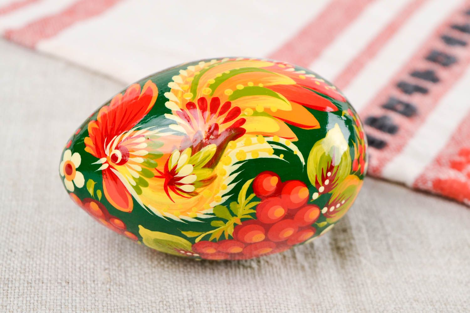 Beautiful handmade Easter egg painted wooden egg home design decorative use only photo 1