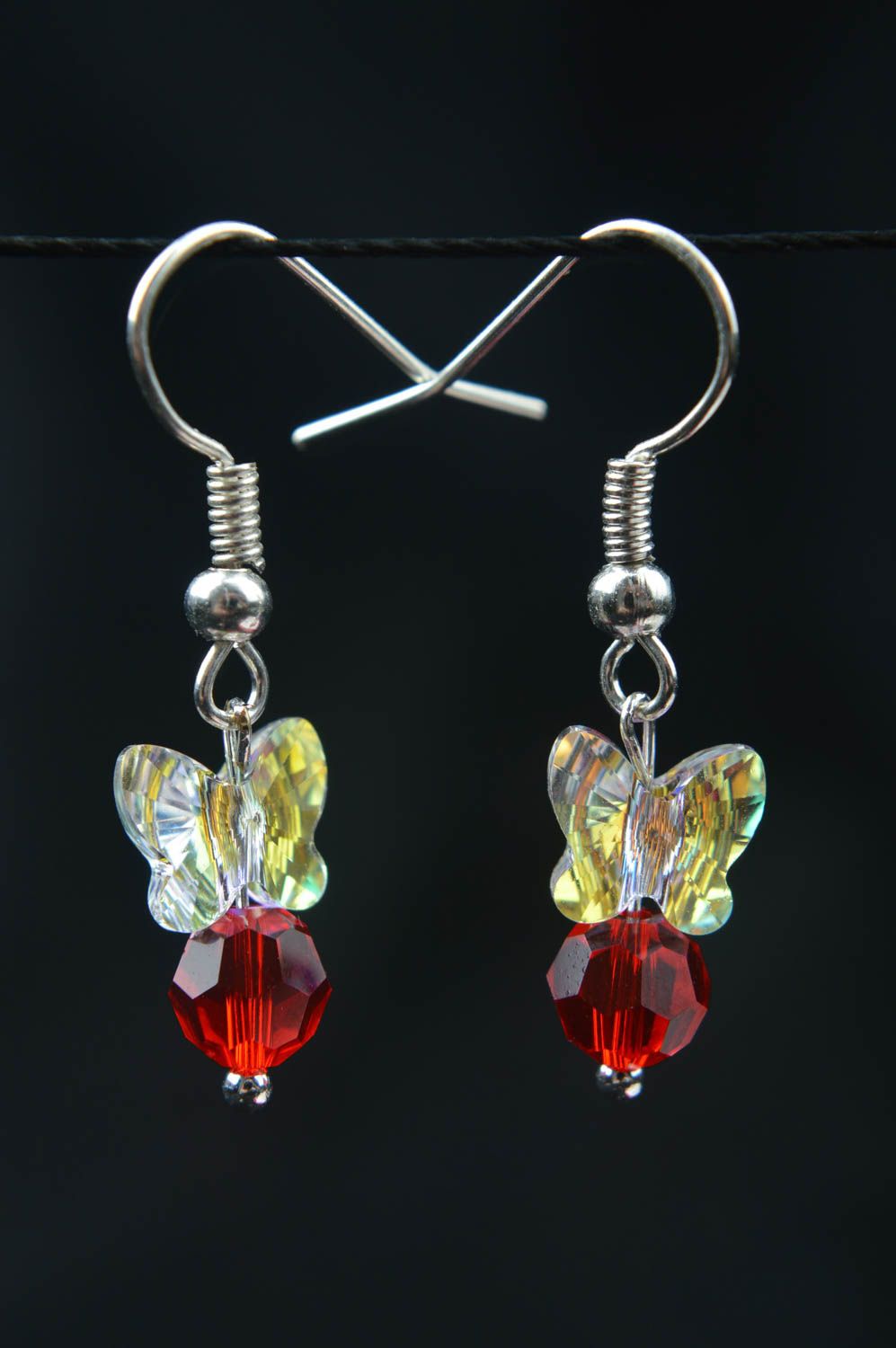 Pendientes originales hechos a mano de cristal bisutería fina regalo para mujer  foto 1