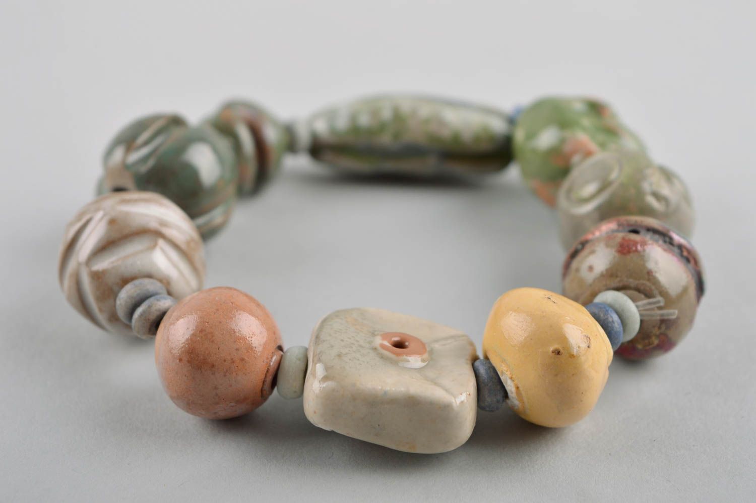 Stylish handmade ceramic bracelet pottery works costume jewelry designs photo 3