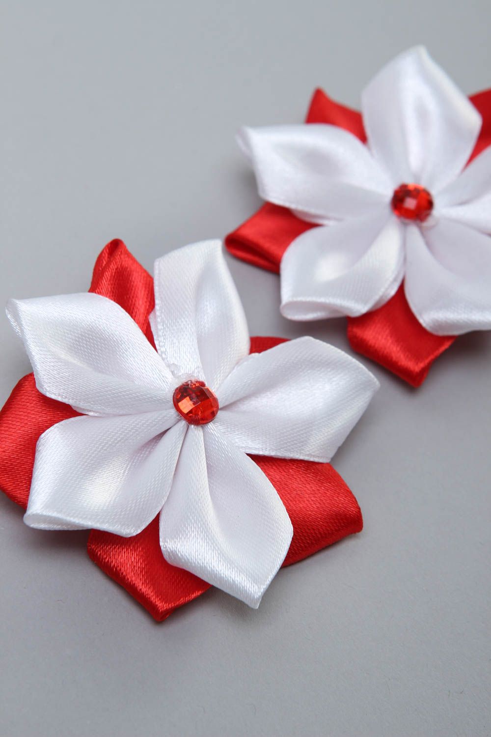Handmade hair accessories kanzashi flowers hair clips gift ideas for women photo 3