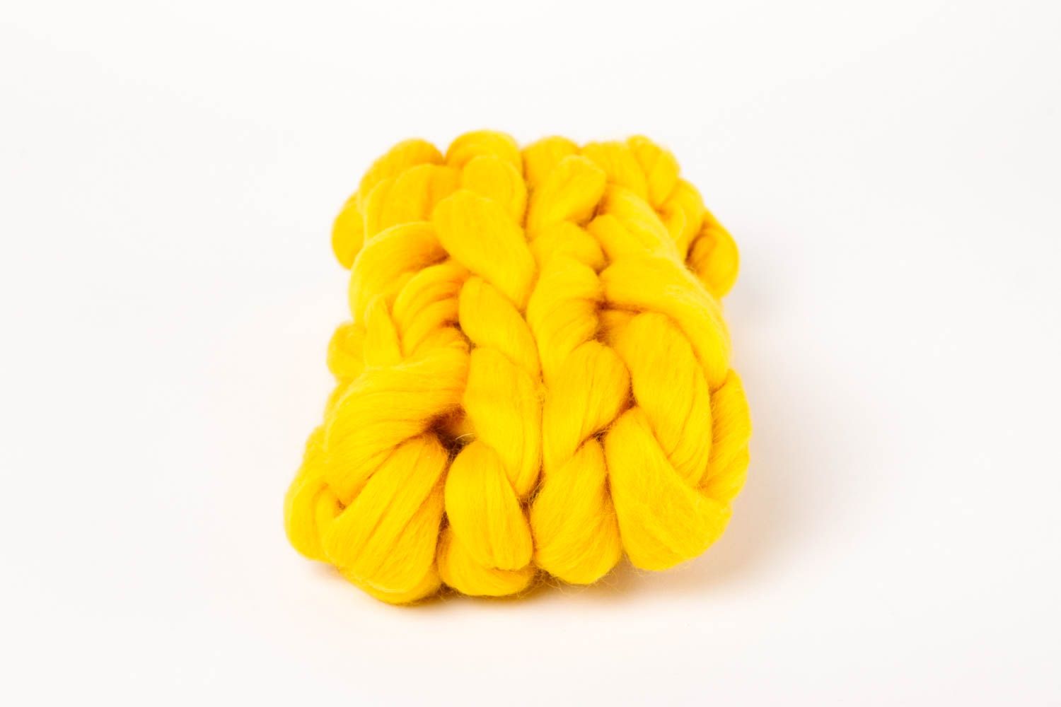 Шарф труба ручной работы шарф снуд стильный шарф хомут ярко желтый вязаный фото 4