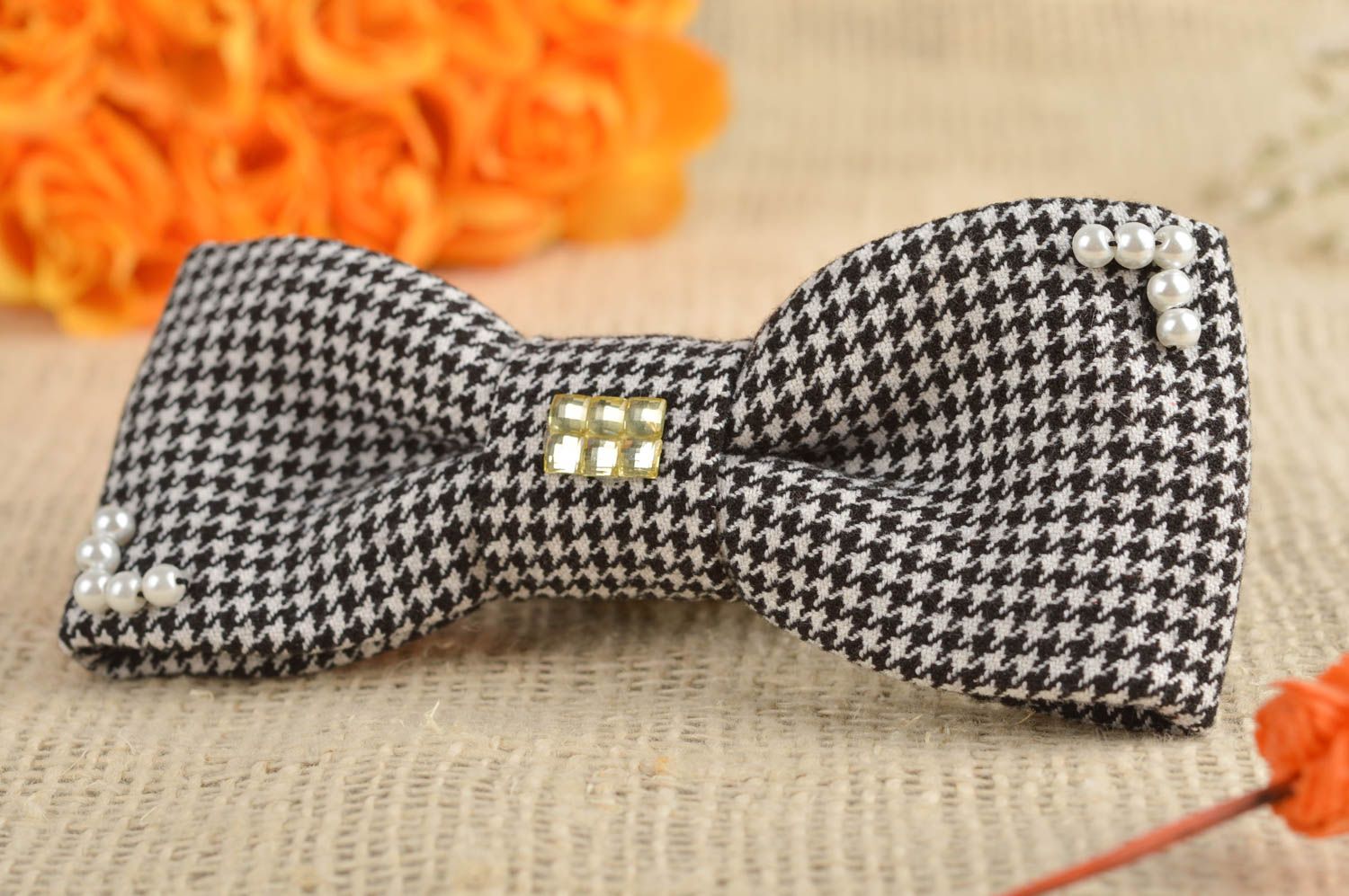 Cool bow tie handmade designer accessories fashionable tie fabric bow tie photo 1