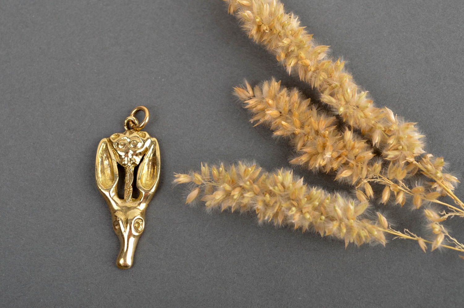 Handmade metal jewelry unusual neck pendant stylish brass pendant gift photo 1