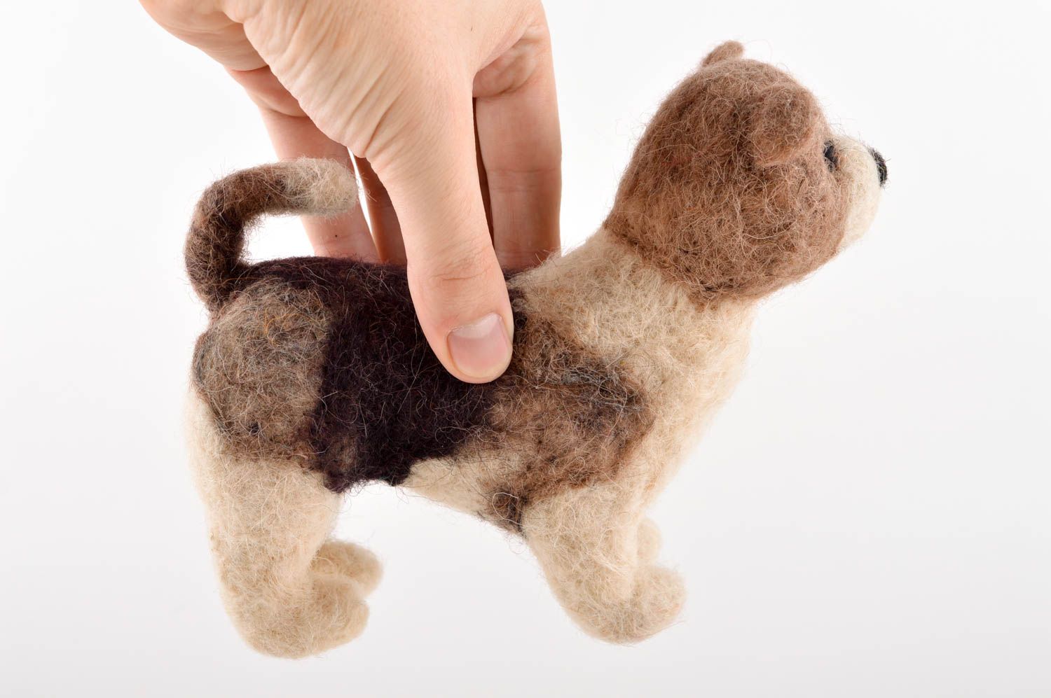 Weiches Hund Kuscheltier handmade kleines Wolle Spielzeug Geschenk für Kinder foto 5